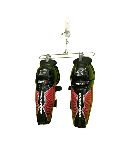 Vist Large View of Product Image Which is Used Sher-wood CODE Youth Shin Guards Black 10" 11686-S000044615