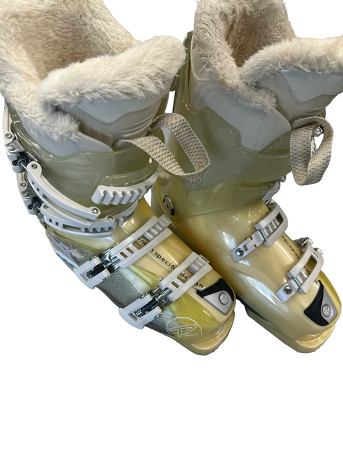 Vist Large View of Product Image Which is Used Rossignol ELECTRA S3 90 Womens DH Ski Boot Yellow 235 MP - J05.5 - W06.5 11682-S000117869