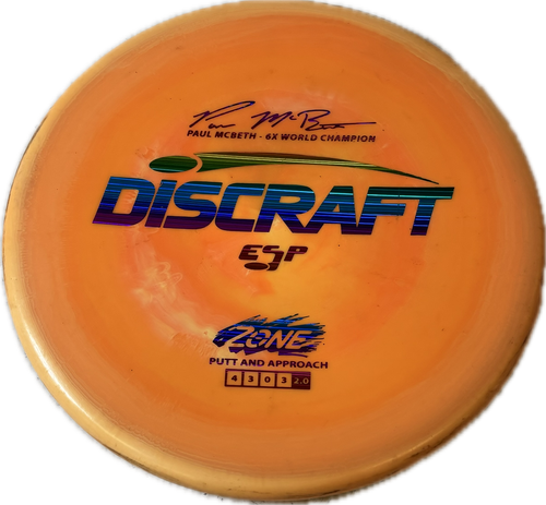 Used Discraft ESP ZONE Disc Golf Putter Orange 11894-S000030136