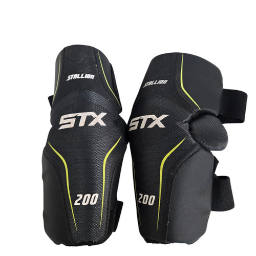 Vist Large View of Product Image Which is Used STX 200 Lacrosse Arm Pads/Guards Black SM