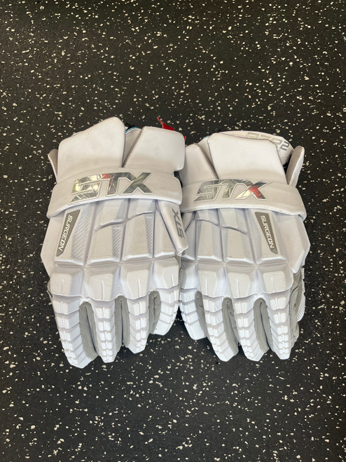 Used STX RZR2 SURGEON Lacrosse Gloves Mens White XL 11849-S000029585