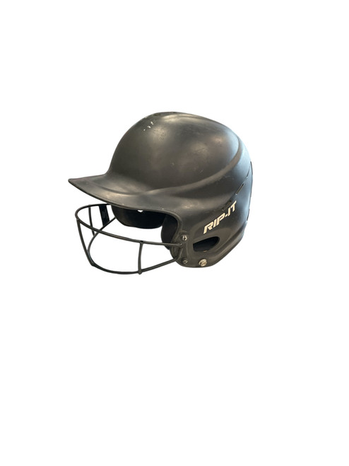 Vist Large View of Product Image Which is Used RIP-IT HELMET W/ MASK Batting Helmet w/Mask Black SM