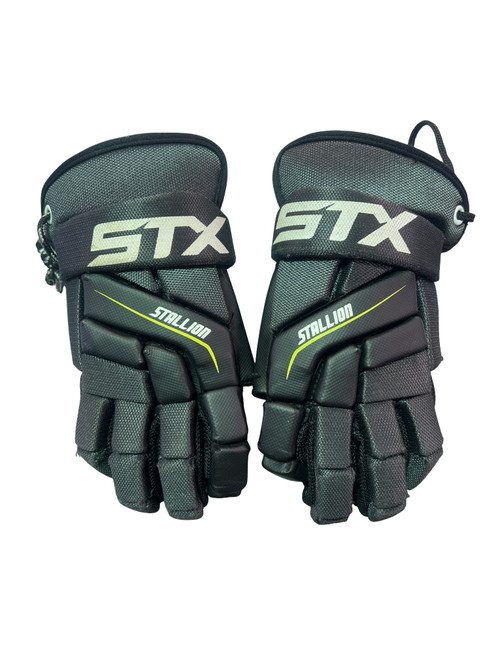 Used STX STALLION Lacrosse Gloves Junior Black MD 11724-S000215024
