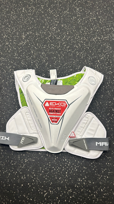 Vist Large View of Product Image Which is Used Maverik M5 EKG Lacrosse Shoulder Pads White MD 11162-S000432156