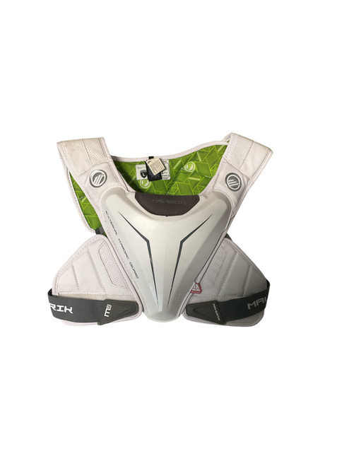 Vist Large View of Product Image Which is Used Maverik M5 Lacrosse Shoulder Pads White LG 11512-S000224610