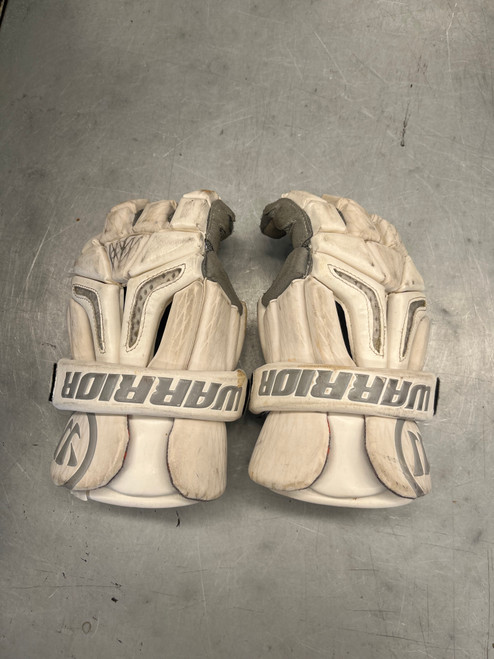 Used Warrior BURN PRO Lacrosse Gloves Mens White 15" 11682-S000117883