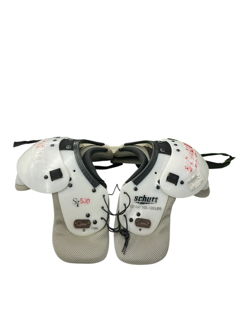 Vist Large View of Product Image Which is Used Schutt SI500 FB Shoulder Pads White MD 11890-S000116480