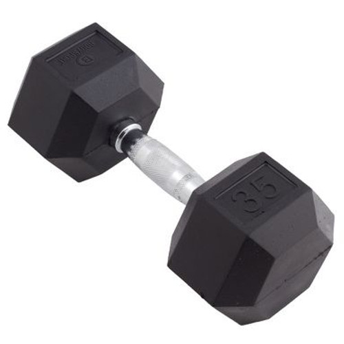 Vist Large View of Product Image Which is New 35 LB RUBBER HEX DUMBBELL
