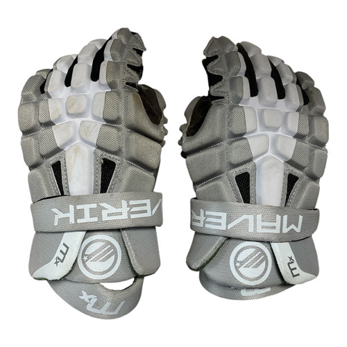 Used Maverik MX Lacrosse Gloves Junior Grey 10" 11362-S000161443