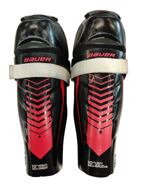 Used Bauer LIL SPORT Youth Shin Guards Black 10" 11866-S000026448