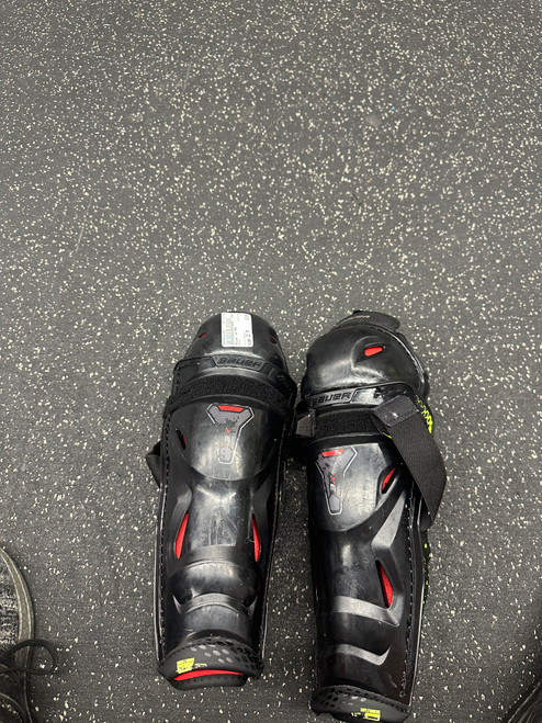 Used Bauer 3X PRO Junior Shin Guards Black 12" 11162-C000432196
