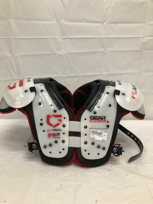 Used Gamewear GEAR PROTEC FB Shoulder Pads White MD 11668-S000110589