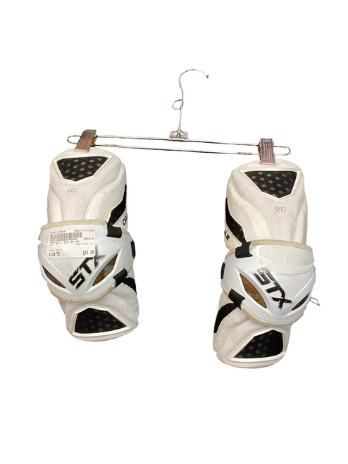 Used STX CELL III Lacrosse Arm Pads/Guards White MD 11649-S000147360
