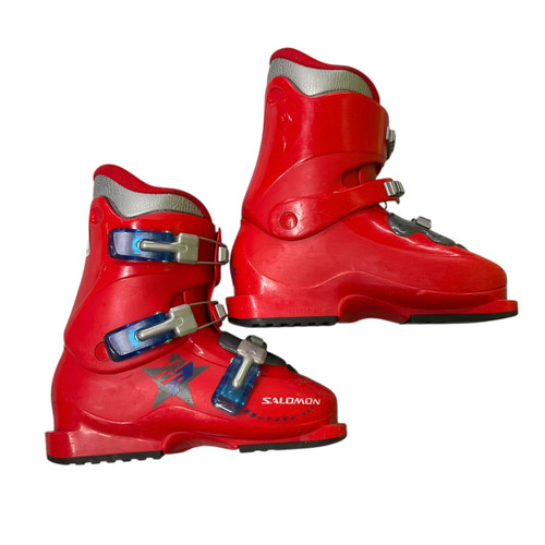 Used Salomon PERFORMA T3 Boys DH Ski Boot Red 235 MP - J05.5 - W06.5 11484-S000284107