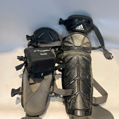 Vist Large View of Product Image Which is Used Adidas BLACK ADIDAS SHIN GUARD YT Catchers Leg Guards Black Youth 11878-S000021604