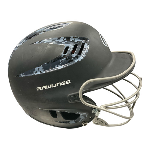 Vist Large View of Product Image Which is Used Rawlings BLACK HELMET Batting Helmet w/Mask Black One Size 11362-S000161475