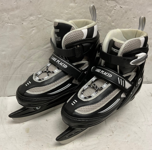 Used Lake Placid SUMMIT ADJ 5-8 Mens Softboot Skate Black And Silver Adjustable 11855-S000188053