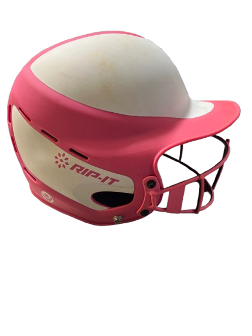 Used RIP-IT SOFTBALL HELMET W/MASK Batting Helmet w/Mask Pink M/L 11843-S000016300