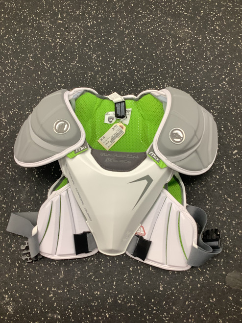 Used Maverik MAX EKG Lacrosse Shoulder Pads White MD 11162-S000432231