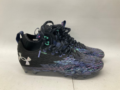 Vist Large View of Product Image Which is Used Under Armour Adult FB Cleats Black And Purple Senior 8.5 11836-S000028481