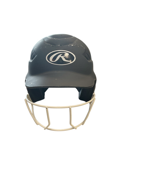 Used Rawlings RAWLINGS WITH CAGE Batting Helmet w/Mask Black MD 11856-S000021269