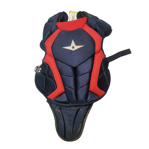 Vist Large View of Product Image Which is Used All-Star 9-12 Catchers Baseball Chest Protector Navy Blue Junior 11218-S000406670
