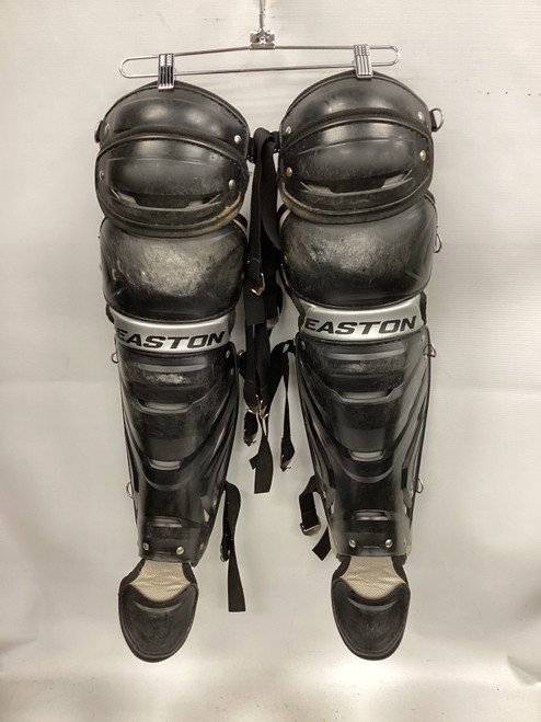 Used Easton ADULT SHINS Catchers Leg Guards Black Adult 11851-S000034774