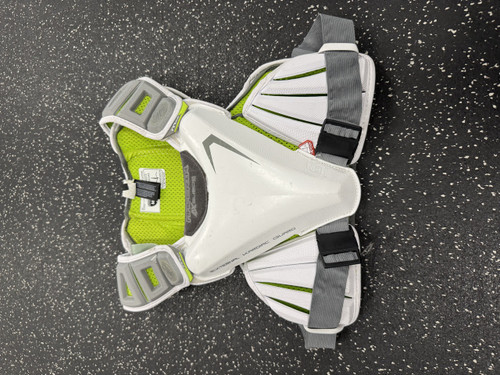 Vist Large View of Product Image Which is Used Maverik EKG Lacrosse Shoulder Pads White MD 11849-S000029645