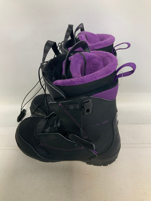 Used Salomon PEARL Womens Snowboard Boots Black Senior 9.5 11823-S000032898