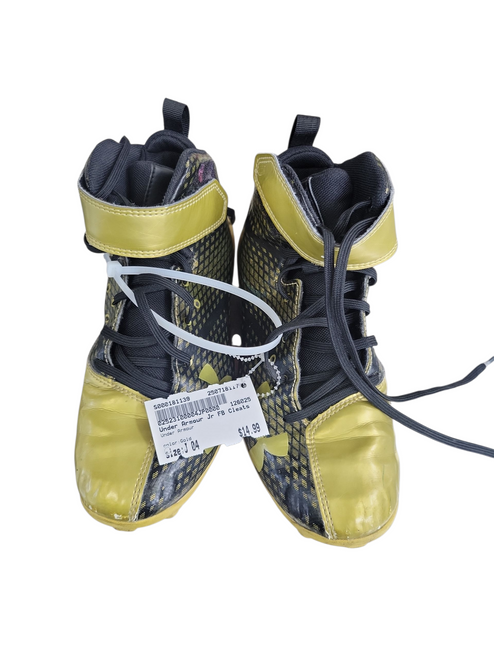 Vist Large View of Product Image Which is Used Under Armour Jr FB Cleats Gold Junior 04 11708-S000181139