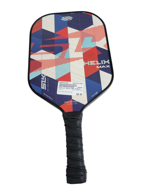 Vist Large View of Product Image Which is Used Selkirk HELIX MAX Pickleball Racquet White/Royal/Red