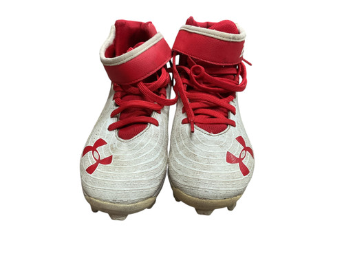 Vist Large View of Product Image Which is USED Under Armour ART 3022062-000 BB/SB Cleats White Junior 04.5