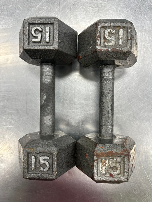 Vist Large View of Product Image Which is Used 15-LB HEX DUMBBELL PAIR  10558-S000238848