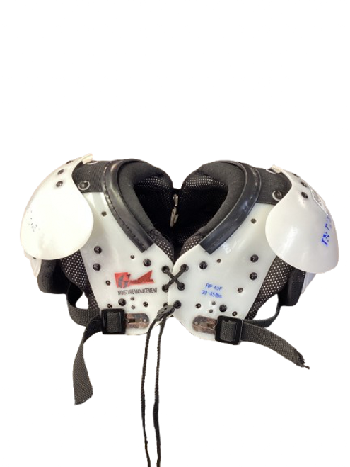 Vist Large View of Product Image Which is Used AIR TECH JR FB Shoulder Pads White XS 11853-S000123286