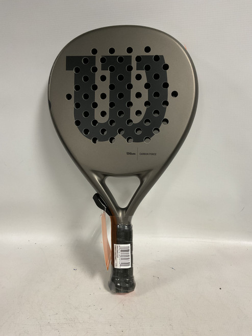 Vist Large View of Product Image Which is Used Wilson CARBON FORCE PADEL RACQUET Pickleball Racquet Black