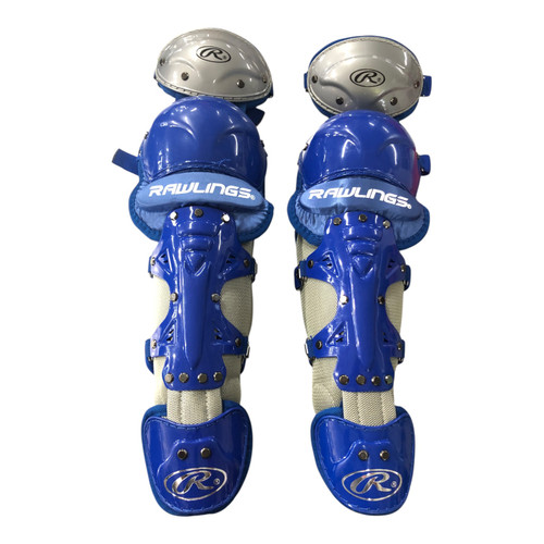 Used Rawlings SHIN GUARDS Catchers Leg Guards Royal Blue Intermed 11820-S000043643