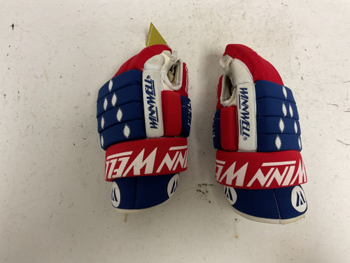 Vist Large View of Product Image Which is Used WinnWell 3030 Senior Gloves White/Red/Navy 14" 11855-S000188127