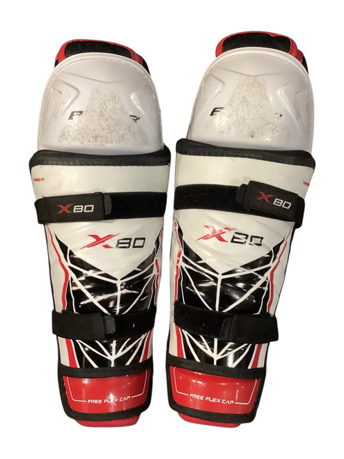 Vist Large View of Product Image Which is Used Bauer X80 Junior Shin Guards None 12" 11776-S000385635