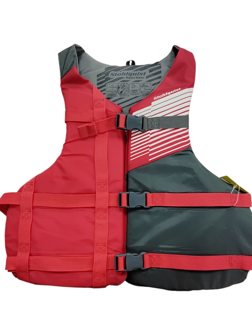 Vist Large View of Product Image Which is Used Adult PFD Grey And Red L/XL