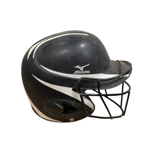 Vist Large View of Product Image Which is Used Mizuno 7 3/8 - 7 7/8 L/XL Batting Helmet w/Mask Black One Size