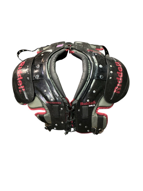 Vist Large View of Product Image Which is Used Riddell RIVAL JV FB Shoulder Pads Black SM
