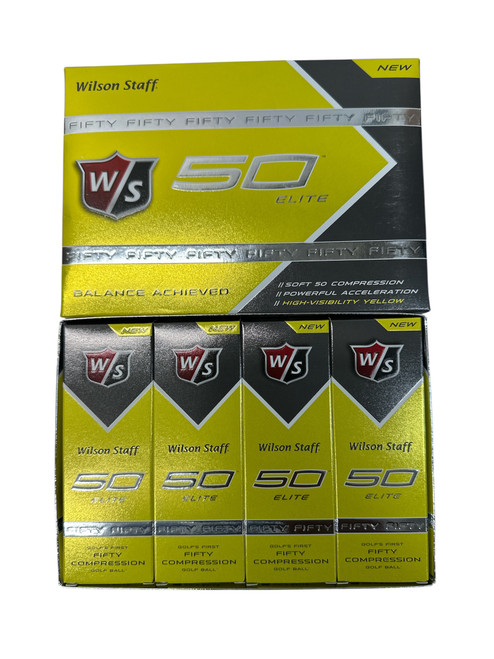 Vist Large View of Product Image Which is Used Wilson 50 ELITE 12 Pack - Golf Balls Yellow
