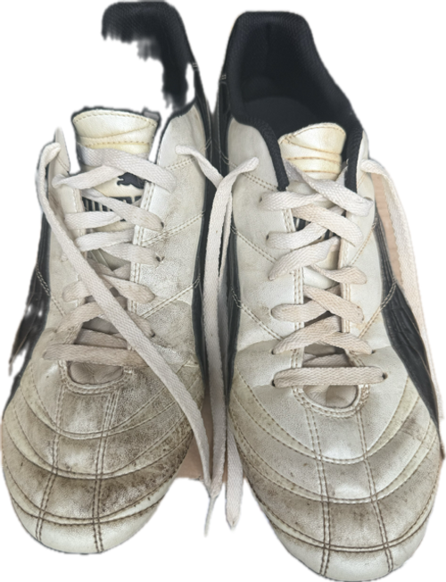 Used Puma LEATHER Soccer Cleats Grey Senior 13