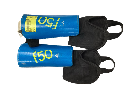 Used Adidas F 50 Soccer Shin Guards Youth Royal Blue XL 11613-S000164049
