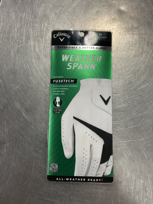 Used Callaway Mens Golf Glove White MD 11614-S000217585
