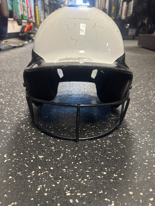 Vist Large View of Product Image Which is Used RIP-IT BATTING HELMET Batting Helmet w/Mask Black And White MD