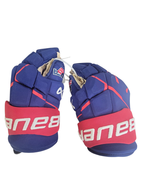 Vist Large View of Product Image Which is Used Bauer MACH PRO STOCK KESSELRING Senior Gloves Royal Blue 15"
