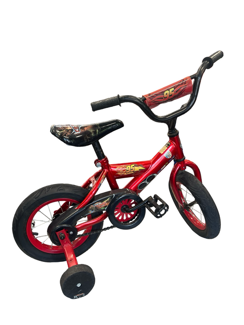 Vist Large View of Product Image Which is Used Huffy LIGHTNING MCQUEEN BMX Bike Boys Red 12" 11682-S000118033