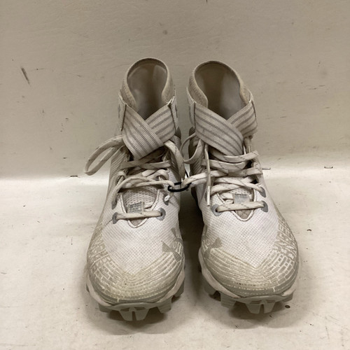 Vist Large View of Product Image Which is Used Under Armour Jr FB Cleats White Junior 05 11725-S000489102