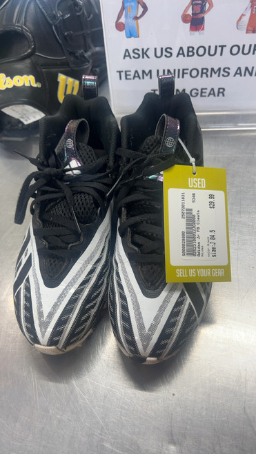 Used Adidas Jr FB Cleats Black Junior 04.5 11831-S000028890